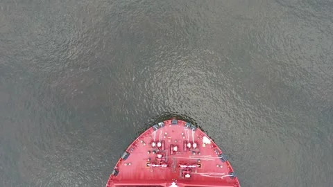 Aerial View Cargo Container Ship Moving Through the Water Stock Footage 164132004