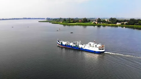 Aerial view of the Cargo Ship Stock Footage 116991381