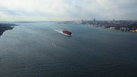 Aerial view of Cargo ship. Video stock 139414555