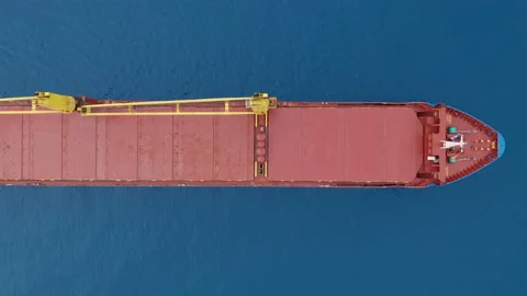 Aerial view. Cargo ship on the open sea. Stock Footage 140706457