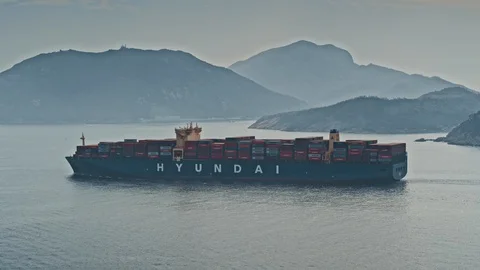 Aerial view of cargo vessel Video stock 127624829