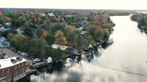 Aerial view of carleton place eastern ontario canada Stock Footage 168249367