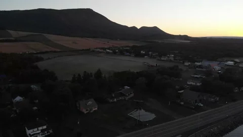 Aerial view of Carleton Sur Mer Stock Footage 143167042