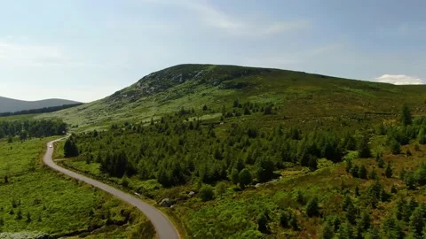 An aerial view of Carrigshouk Mountain in the Wicklow mountains. Stock Footage 158183648