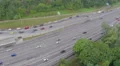 Aerial view cars driving slowly in traffic jam, rush hour HD Footage
