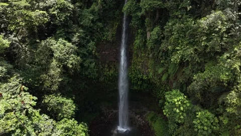 Aerial View of Cascada Hola Vida Waterfall in Ecuador Stock Footage 336795377