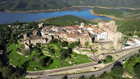 Aerial view of Castellar de la Frontera - Spain Stock Footage 243729945