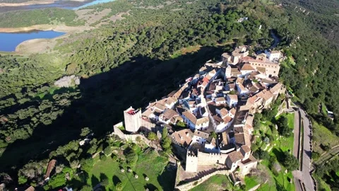 Aerial view of Castellar de la Frontera - Spain Stock Footage 243732433
