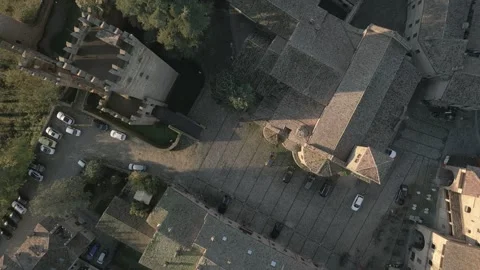Aerial view of Castell'arquato, Emilia Romagna, Italy Video stock 304977875