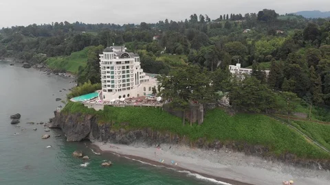 Aerial view of Castello Mare Hotel. Tsikhisdziri. Georgia Stockbeeldmateriaal 115169799