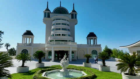 Aerial view of Castello Mare hotel in Tsikhisdziri, Georgia Stock-Footage 320436954