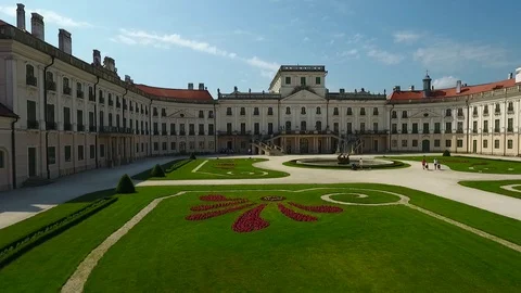 Aerial view of a castle Видео 115640718