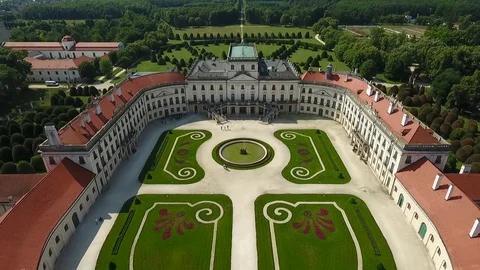 Aerial view of a castle Stock Footage 115640724