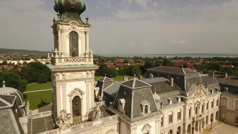 Aerial view of a castle 스톡 동영상 115926229