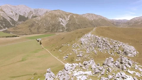 Aerial view of Castle Hill, New Zealand Stock Footage 101369470