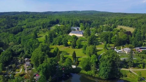 Aerial view of castle Kozel Stock Footage 78389807