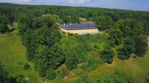 Aerial view of castle Kozel Stock Footage 78390114