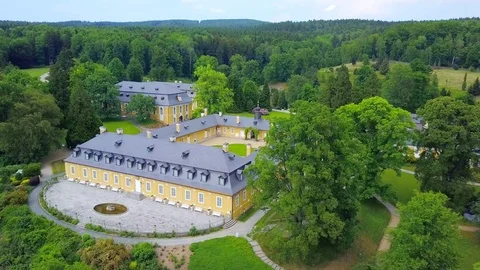 Aerial view of castle Kozel Stock Footage 78390661