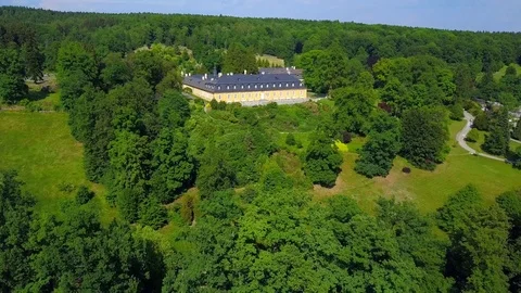 Aerial view of castle Kozel Stock Footage 78391066