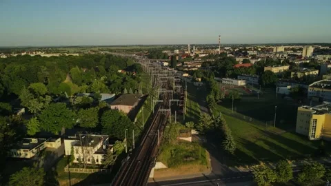 Aerial view of the Castle of the Teutonic Order in Malbork Stock Footage 167134976
