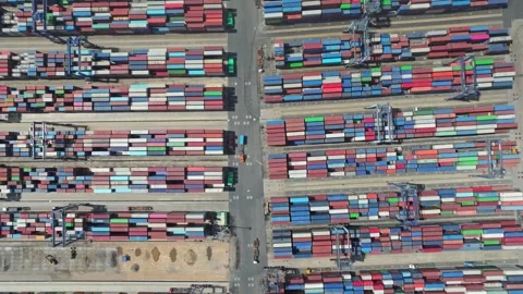 Aerial View of Cat Lai Container Port in Ho Chi Minh City, Vietnam Stock Footage 340975520