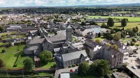 Aerial View of Cathedral of the Assumption in Thurles Ireland Stock Footage 333933196