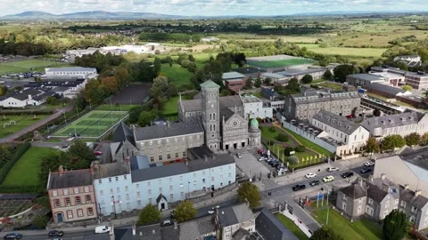 Aerial View of Cathedral of the Assumption in Thurles Ireland Stock-Footage 333933202