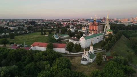 Aerial view of the cathedral of the dome of the temple Stock Footage 202284400