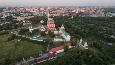 Aerial view of the cathedral of the dome of the temple Stock Footage 202284420
