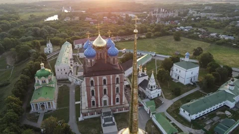 Aerial view of the cathedral of the dome of the temple Stock Footage 202284639