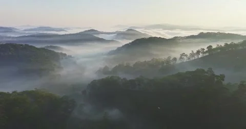 Aerial view of the Cau Dat suburbs near Da Lat city Stock Footage 311034723