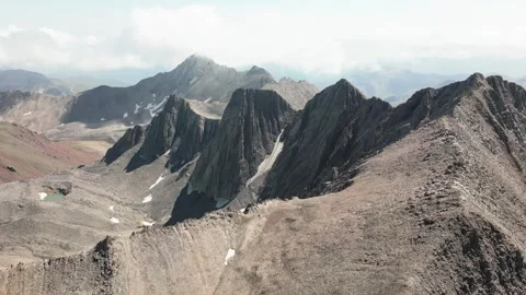 Aerial view caucasus mountains range with colorful valleys on alpine zone. .. Stock Footage 283552055