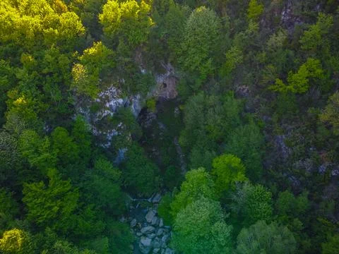 Aerial view of the cave Stock Photos
