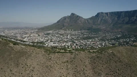 Aerial view of CBD of Cape Town, Western Cape, South Africa, with City bowl, Video stock 149226028