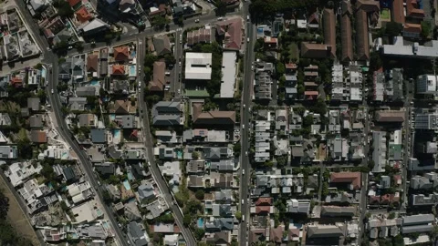 Aerial view of CBD of Cape Town, Western Cape, South Africa, with City bowl, Video stock 149226933