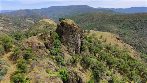 Aerial view of Cedar Roughs Wildlife Area, Napa California Stock Footage 345667093
