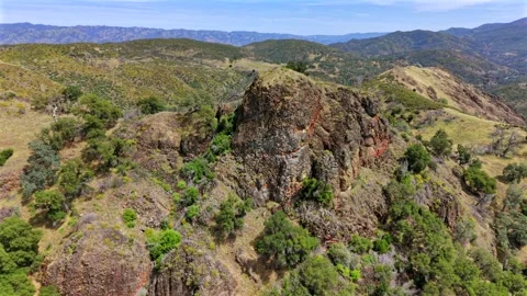 Aerial view of Cedar Roughs Wildlife Area, Napa California Stock Footage 345667135