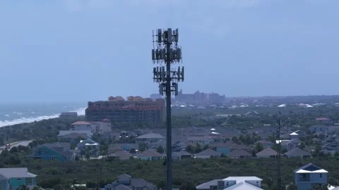 Aerial view of a cell tower in Summer Haven, United States. Stock Footage 346646717