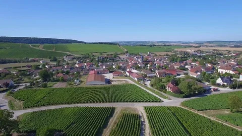 Aerial view of Celles sur Ource Video stock 87493160