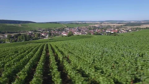 Aerial view of Celles sur Ource Video stock 87493310