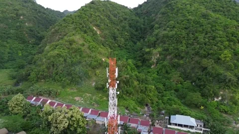 Aerial view of cellular antenna Video stock 248743880