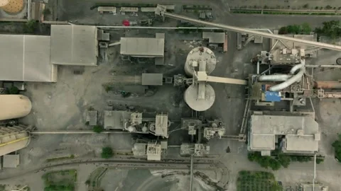 Aerial View of Cement Factory Complex in Karachi Industrial Area. Birds Eye Stock Footage 309645386