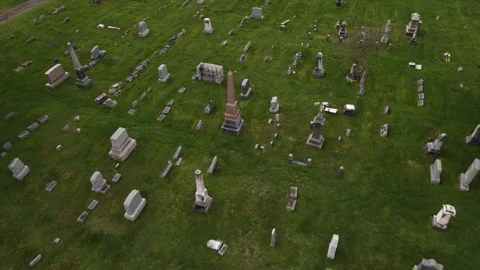 Aerial view of a cemetary Stock Footage 244195357