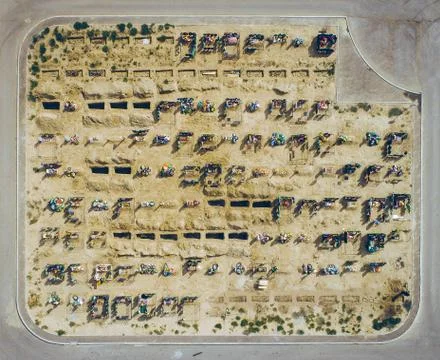 Aerial view cemetry Stock Photos