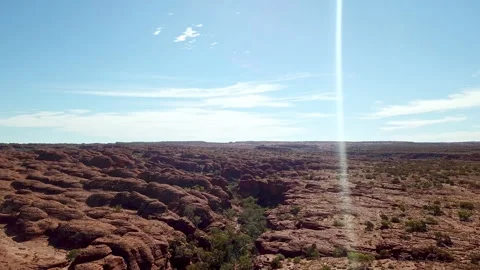 Aerial view, Central Australia. Iconic attraction place in Outback Red Center, N Stock Footage 294645903