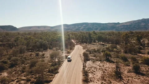 Aerial view, Central Australia. Iconic attraction place in Outback Red Center, N Stock Footage 294646322