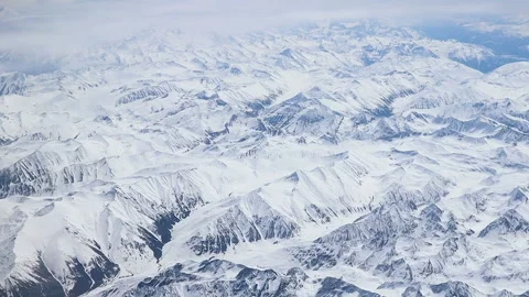 Aerial view of central Karakoram range in Pakistan Stock Footage 141034445