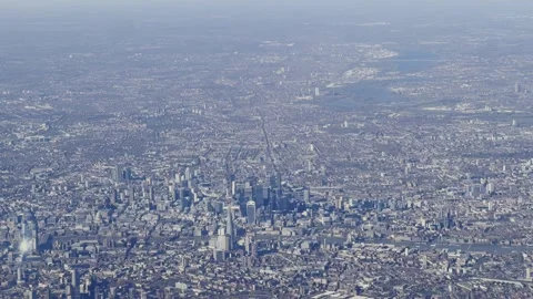 Aerial view of central London showcasing iconic landmarks and vibrant city life  Stock Footage 306576915