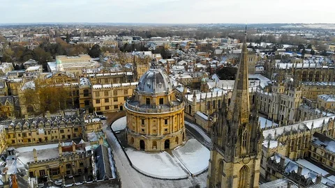 Aerial view of Central Oxford Stock Footage 101079341