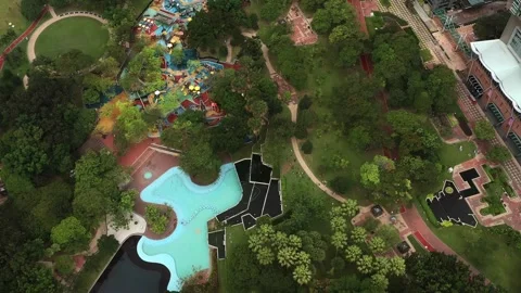 Aerial view of the Central Park in Kuala Lumpur. Malaysia. Kuala Lumpur City Stock Footage 320482295